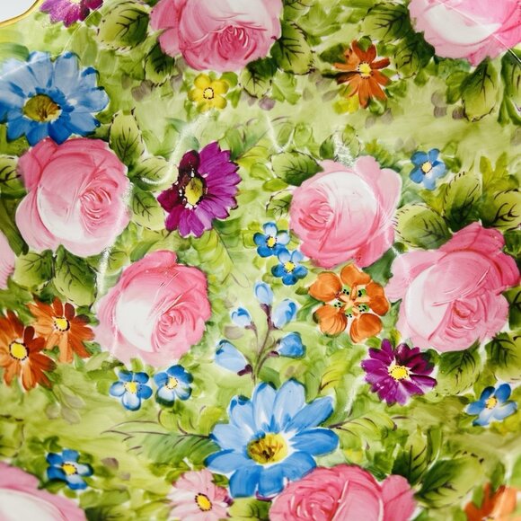 Japanese Nippon Porcelain Bowl Hand Painted Floral Decorations Gold Trim Antique - Picture 3 of 9